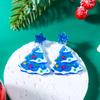 Acrylic Snowflake Star Christmas Tree Earrings Hook Drop Dangle For Women Xmas Party Jewelry Gift