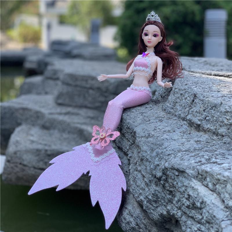 Dolls Vivid Expression Gorgeous Dress Collectable 45cm Doll with Mermaid Dress for Decor Girls Childrens Doll Gift