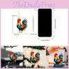 Colorful Cartoon Acrylic Rooster Christmas Decor Flat Hanging Ornament For Vehicles