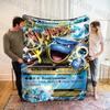 1PC Japan Pokemon Cards S-Squirtle Printed Blanket, Cozy and Warm Blanket for Sofa, Bed, Camping,Holiday Gift for Family Friends