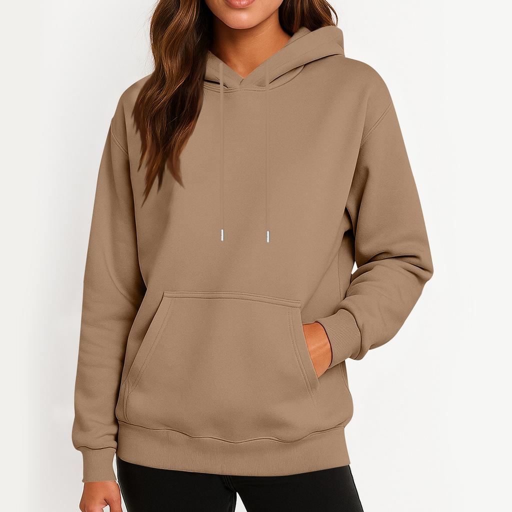 Women's Casual Fashion Sweatshirt Solid Color Hooded Sweatshirt
