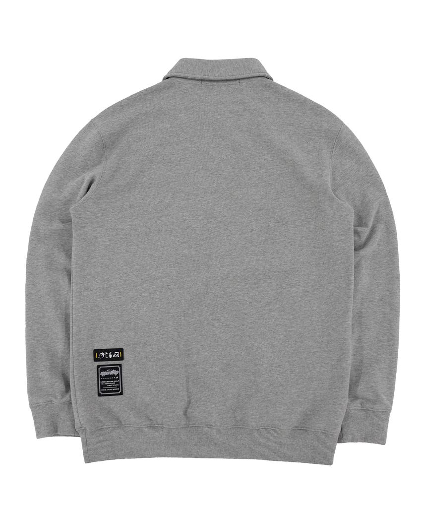 UPPERSTROP [Up3002] Upst Golf Basic Collared Sweatshirt Melange Grey
