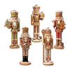 Gingerbread Wooden Christmas Tabletop Decor Vintage Nutcracker Holiday Nativity Scene Figurine Display Set