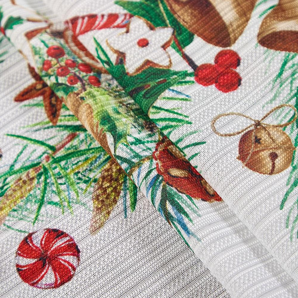 Christmas Bell Print Tablecloth Cover Decoration Rectangular Waterproof Table Cloth Party Decorative Table Mat Tablecloths