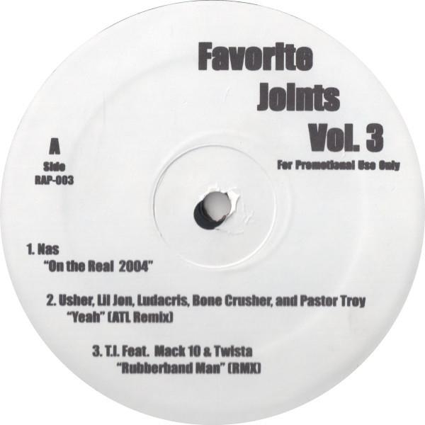 12-дюймовая пластинка VARIOUS - Favourite Joints Vol. 3 RAP003 Любимые треки Рэп и Хип-Хоп/R&B США Б/У