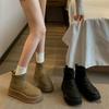 Зимние ботинки в стиле ретро, универсальные, на толстой подошве, повседневные, хлопковые туфли