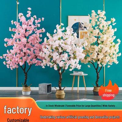 Artificial Cherry Blossom Tree - Floor Standing Indoor Decoration for Living Room & Photography 