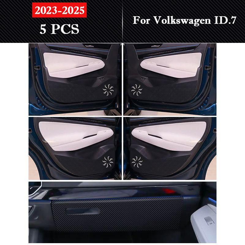 Для Volkswagen ID.7 2026 - 2026 Накладка на дверь автомобиля от пинков Наклейка для защиты бардачка Внутренняя пленка из углеродного волокна устойчивая к царапинам
