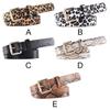Leopard Print Serpentine Thin Waist Strap Pin Buckle Waistband Trouser Dress Belts Leather Belt