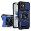 Чехол для iPhone 17 с кольцом-держателем, совместимый с MagSafe, складной подставкой, чехол из ТПУ и ПК для телефона со шторкой для камеры