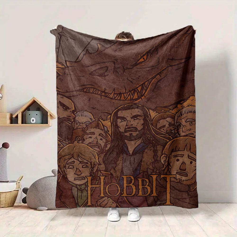 1pc Hobbit, Dragon Blanket Lightweight Flannel Throw For Sofa, Bed, Travel, Camping, Livingroom, Office, Couch, Chair, And Bed