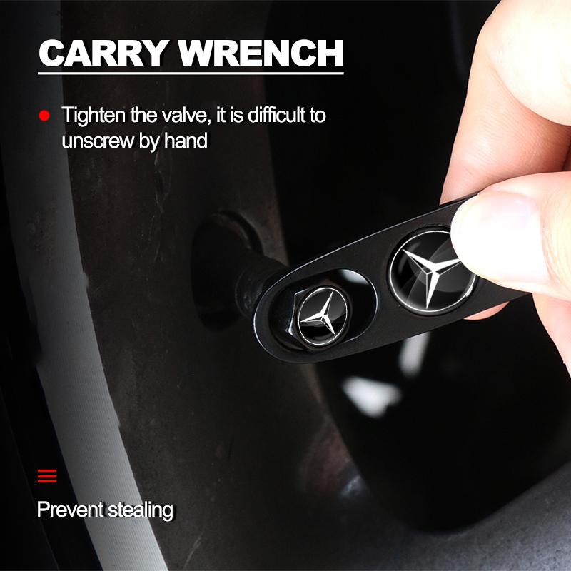 1 комплект колпачков для автомобильных шин, крышка штока колеса с брелоком-ключом-гаечным ключом для Mercedes Benz AMG W212 W211 W213 W203 W205 W204 A C E B R Class, автомобильные аксессуары