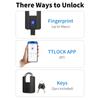 Heavy Duty Fingerprint Padlock with APP Waterproof Smart Lock with Key for Warehouse Fence Outdoor