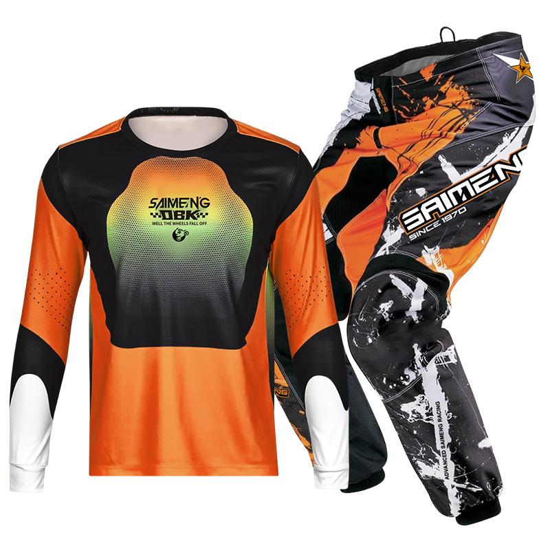 Комплект экипировки для мотокросса для детей 4 5 6 7 8 9 10 11 12 13 лет Молодежный детский мотоциклетный костюм для мальчиков и девочек, майка, штаны, гоночный костюм для бездорожья, эндуро, мотокросса, горного велосипеда