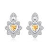 925 Sterling Silver 5mm Heart-shaped Stud Earrings Inlaid Natural Crystal Minimalist Daily Wear Hypoallergenic Jewelry for Women
