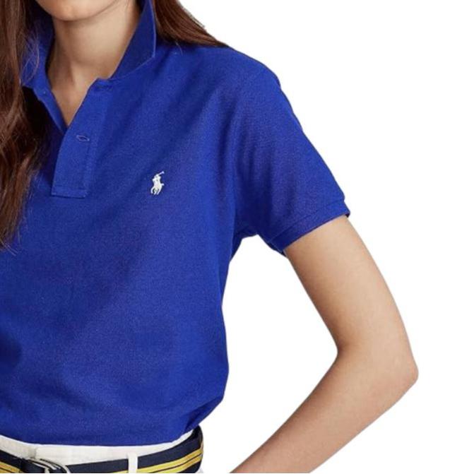 Polo Ralph Lauren Логотип Вышитый Хлопок Короткий Рукав Рубашка Поло Женские топы 211569958-095