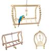 Bird Parrot Toys Wooden Hanging Swing Hammock Climbing Ladders Perches Toy Parakeet Cockatiels Bird Cage Supplies