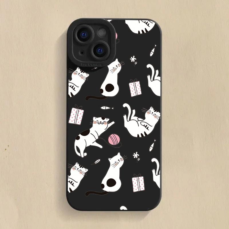 Cute Cartoon Cat TPU Phone Case For  Mi 14T 13T 12T 11T Pro 14 13 12 11 Lite 5G NE Poco F6 F5 X5 Pro Silicone Soft Cover
