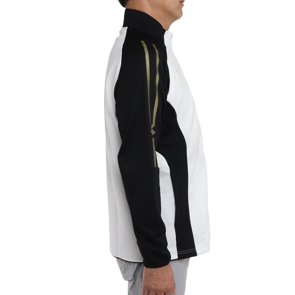Mizuno Training White X Black X Size L Size MC-LINE Warm-Up Jacket, Standard, Moisture-Wicking, Quick-Drying, Wear, 32MC0110, Gold, (Japan L)