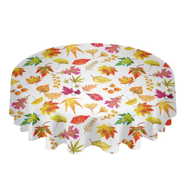 Осенние листья клена градиент круглая скатерть кухонный декор водонепроницаемая скатерть обеденный журнальный столик чехол коврик для пикника