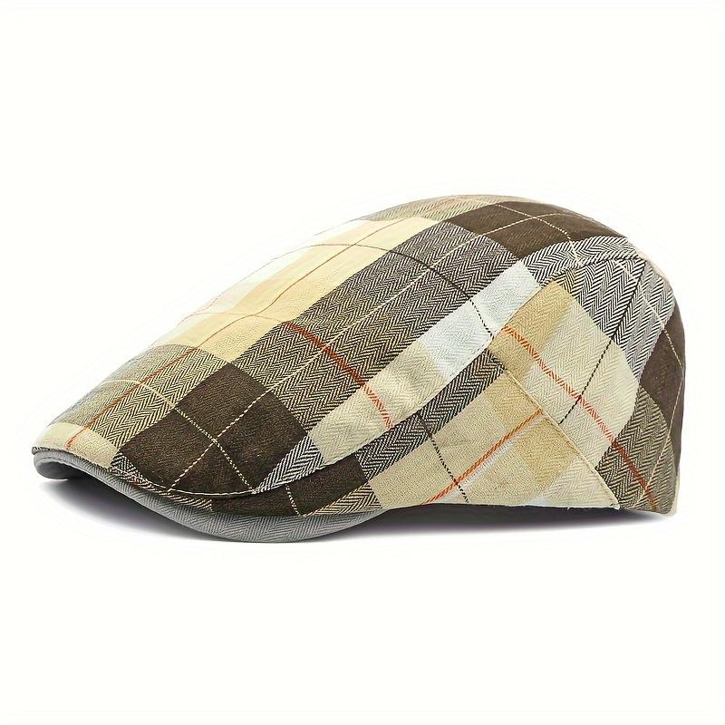 1 шт. Мужская классическая клетчатая кепка-берет, британский берет Newsboy Casual Plaid Cool Cap