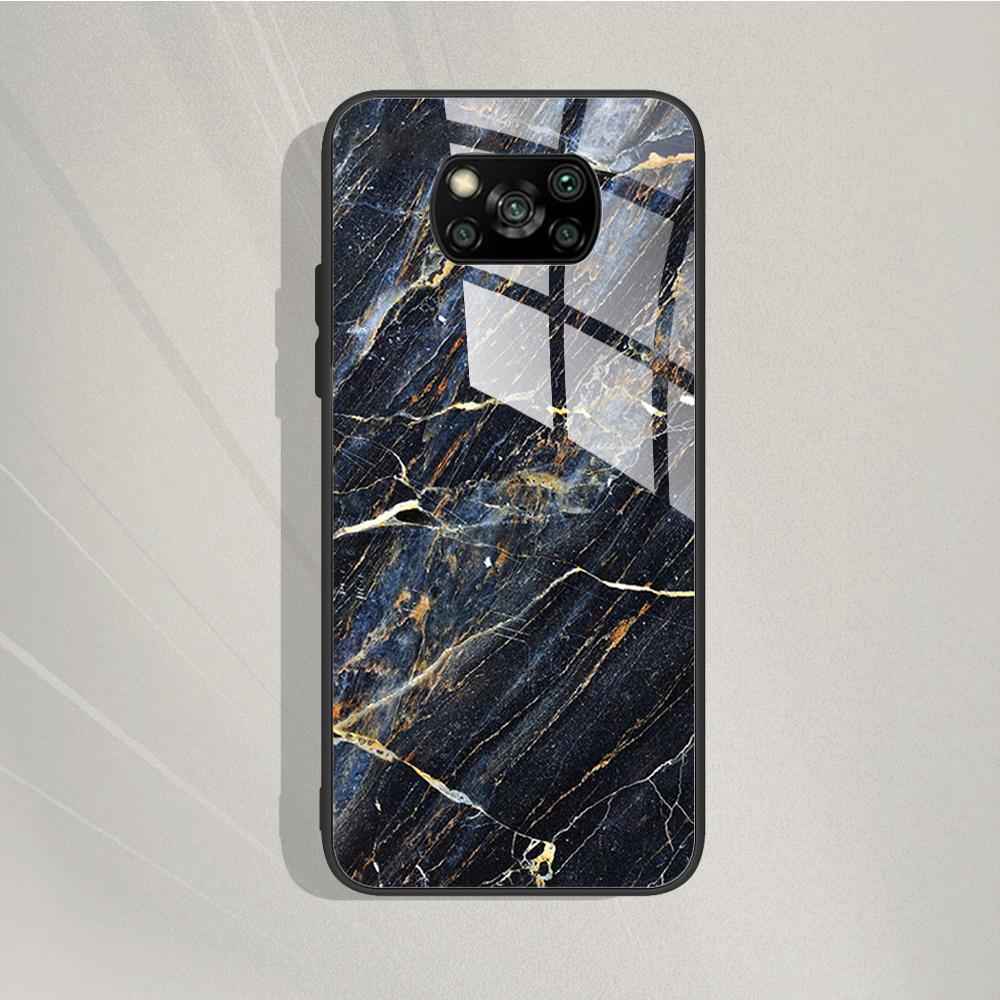 Для Xiaomi Poco X3 X 3 Pro NFC X3Pro Pocox3 Pro Стильный окрашенный чехол Закаленное стекло Чехол для телефона Для Poco x3 Pro Задняя крышка Coque