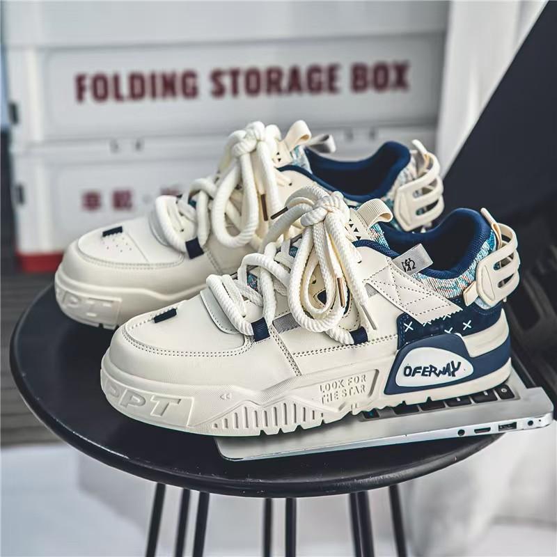 Модная мужская обувь 2025 Новые кроссовки для мужчин На шнуровке Платформа Вулканизированная обувь Панк Уличная Обувь для скейтборда Уличная Повседневная обувь