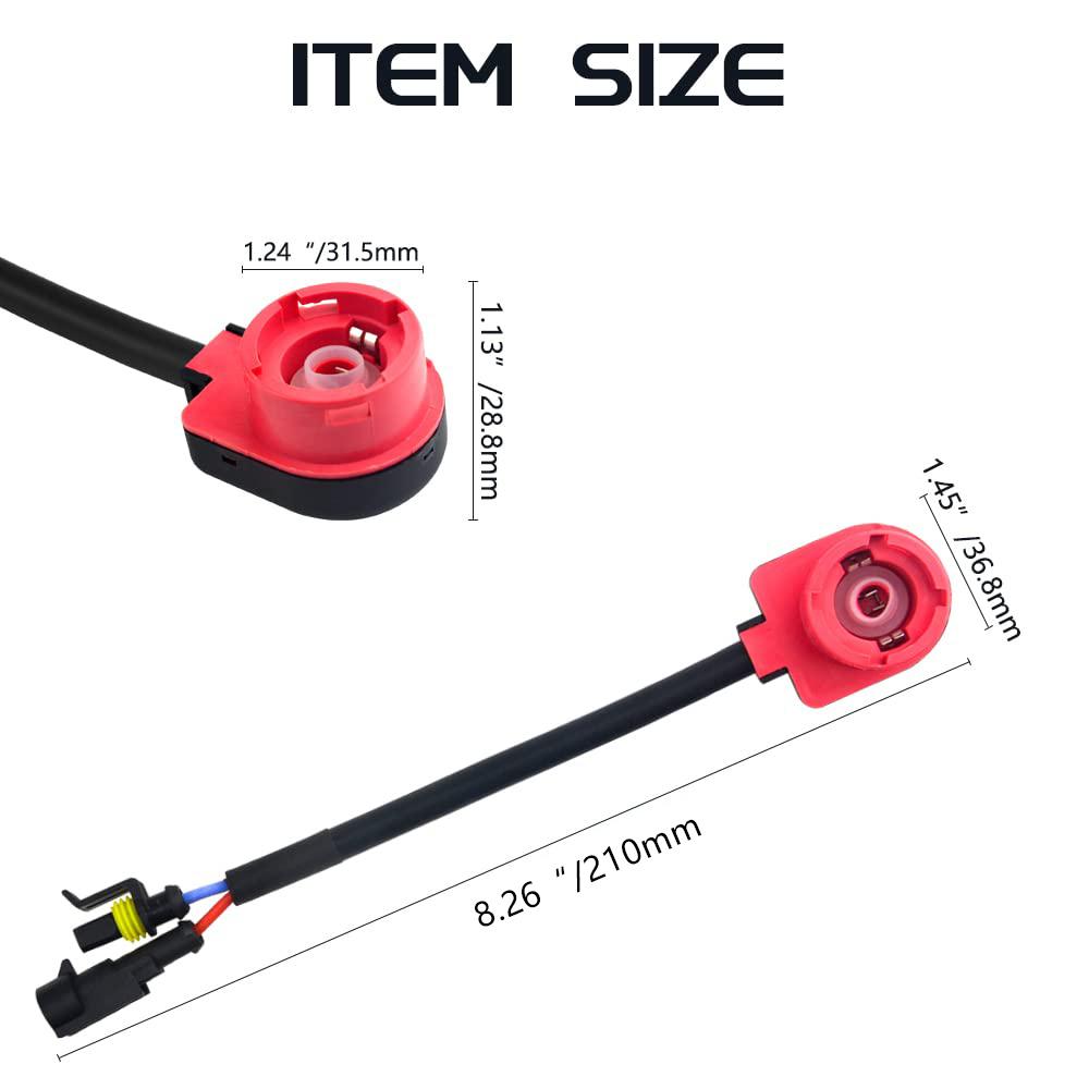 2pcs HID Relay Harness D2S D2R D2C 35W/55W AMP Plug Wiring Adapter Bulb/Ballast Connector