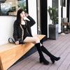 High-heeled Elastic Thin Boots French High Boots But Knee Boots 2025 Autumn and Winter New Small Thick Heels