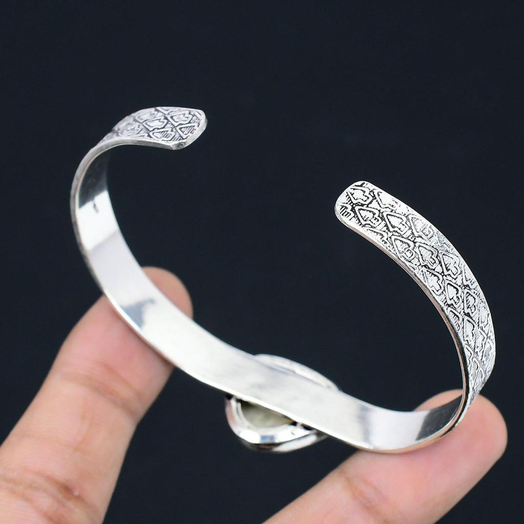 Sterling Silver Maligano Jasper Gemstone Elegant Unique Boho New Bangle Bracelet