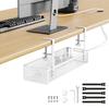 Oterri Cable Tray, Under-Desk Storage, Hiding Cables, 40cm Wide, Fits Desk Tables 1-5cm Wide, No Drilling or Adhesive Required, Easy Installation,