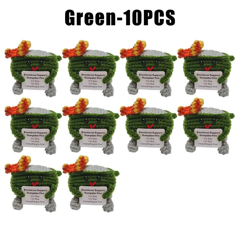 Вязание крючком мусорного контейнера Пожарная эмоциональная поддержка мусорного контейнера Пожарная поддержка коллега Позитивный Вязание крючком мусорного контейнера Пожарная кукла Игрушка Подарки