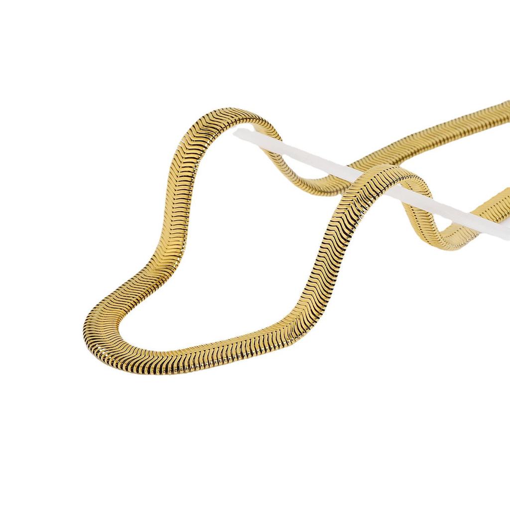 Европейский и американский стиль Золотая цепочка-змейка из нержавеющей стали Ожерелье-ключица для женщин