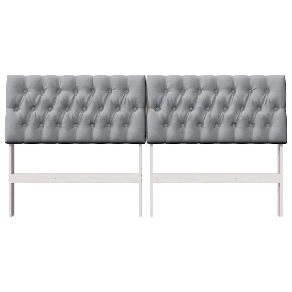 Upholstered Headboard Light Grey 180 cm Solid Pine Wood
