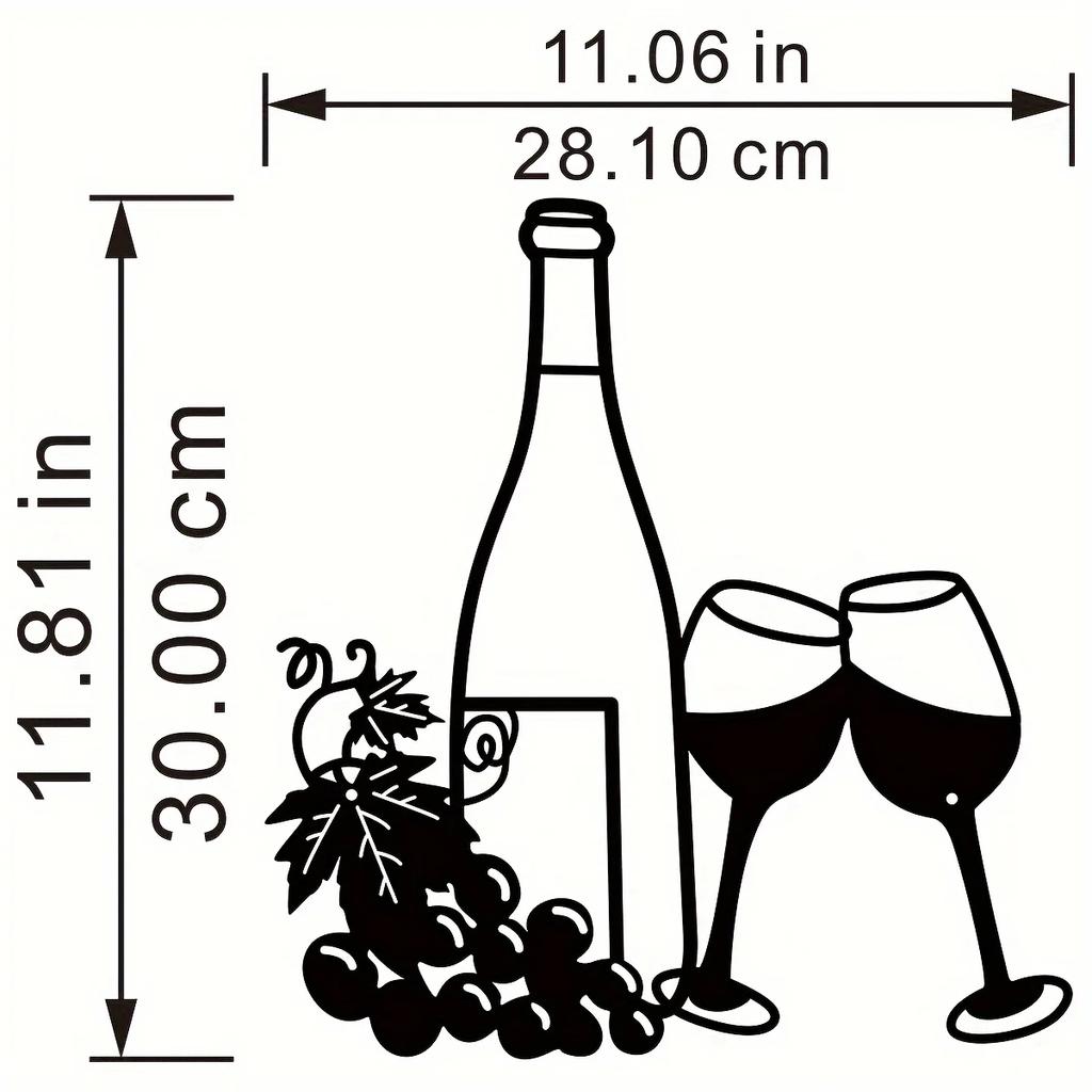 1 шт., элегантный декор для стен из металлической бутылки вина и стекла для внутреннего и наружного использования - идеально подходит для гостиной, спальни и кухни