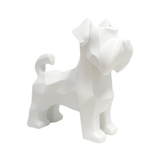 Dog Ornament 3D Printed Schnauzer Geometric Miniature Dog Figurine Living Room Dog Sculpture Home Decor