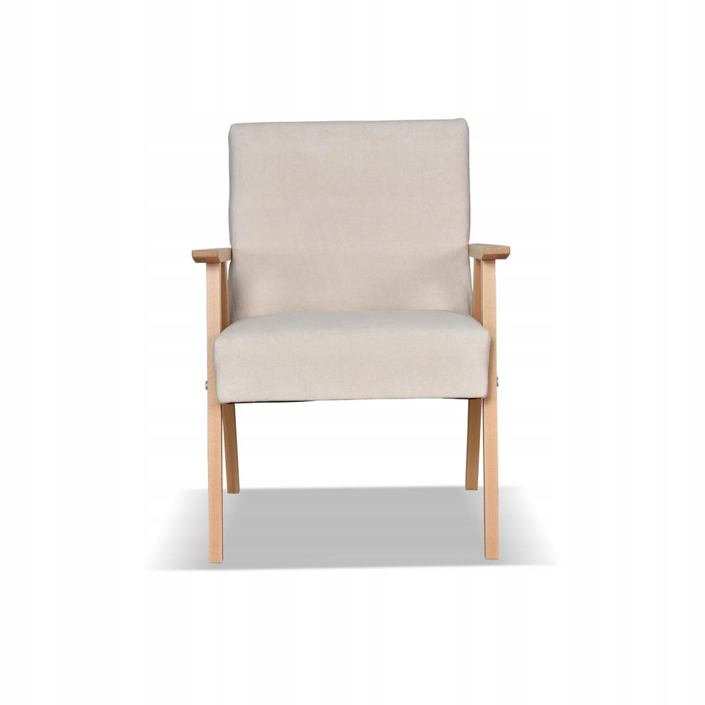 Fotel PRL zestaw retro vintage SOLER Family Meble beżowy welur Hunter