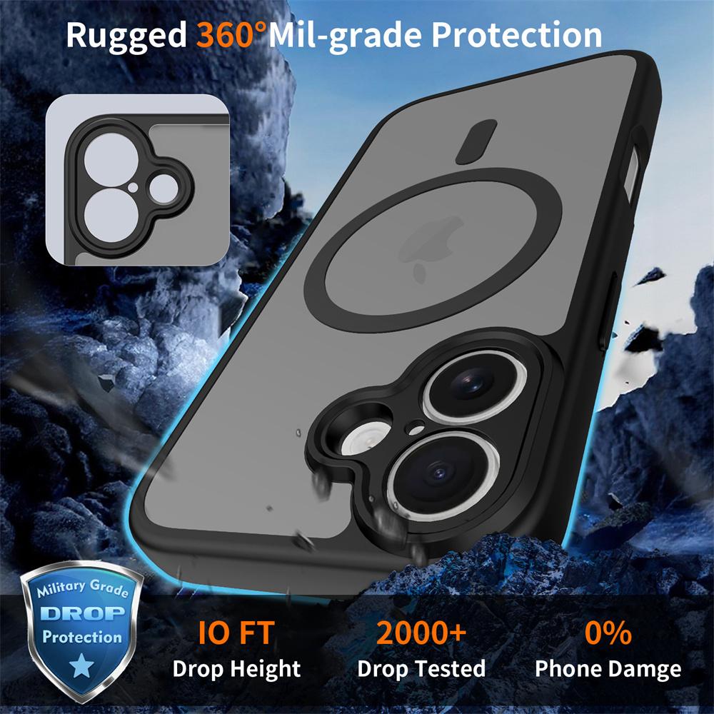 Роскошный Матовый Полупрозрачный Чехол Для iPhone 16 Pro Max Plus 15 14 13 12 mini 11 Magsafe Беспроводная Зарядка Ударопрочный Чехол