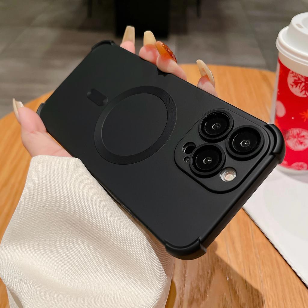 Силиконовый матовый мягкий защитный чехол для линз для iPhone 15 12 13 14 Pro Max 15 Plus для Magsafe, противоударный чехол с беспроводной зарядкой
