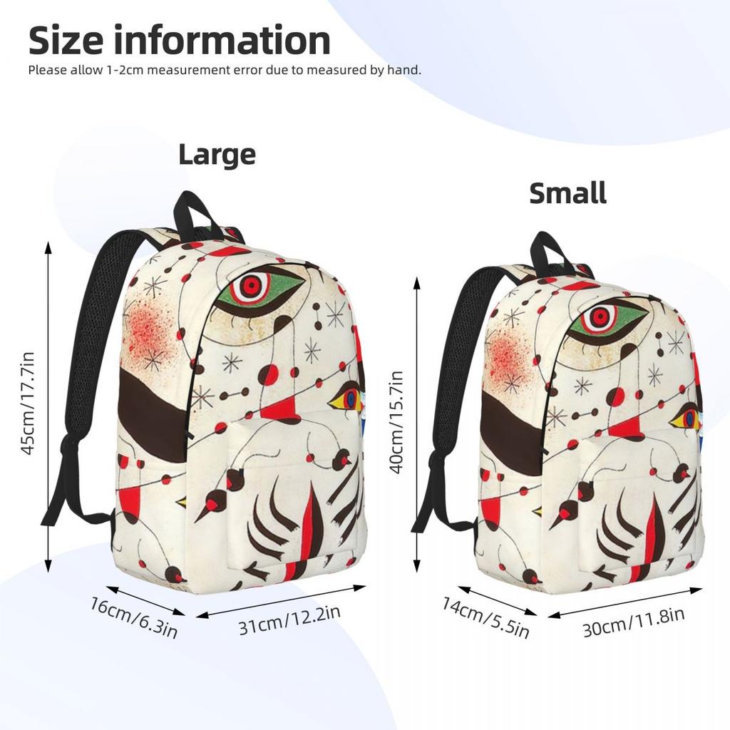 Рюкзак Жоана Миро Горячая Распродажа Daypack Большая Вместимость Мальчики Девочки Сумка для Книг Школьная Сумка Наплечные Сумки для Мужчин Женщин