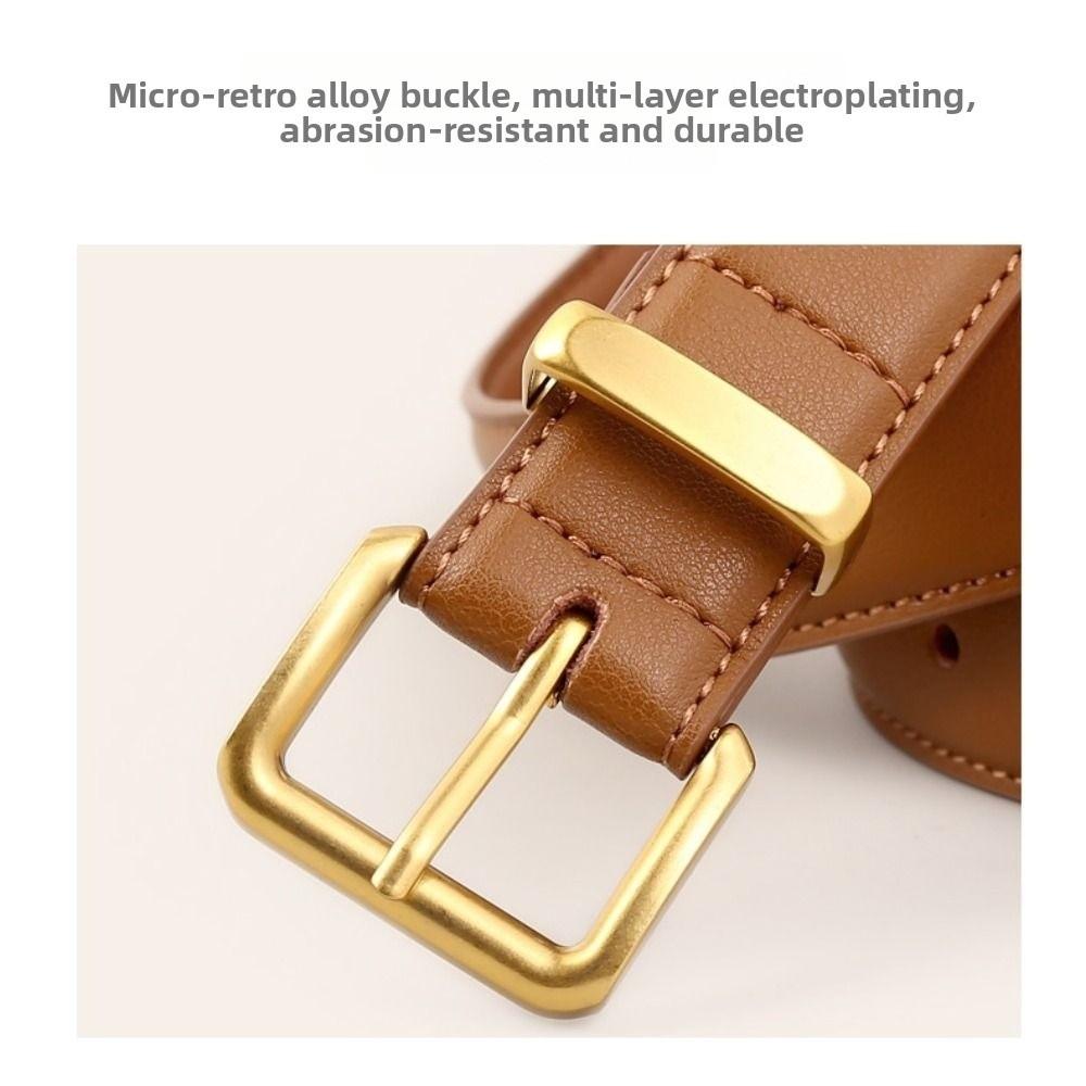 Solid Color Leather Belt Fashion Waistband Belt Adjustable Decorative Belt Personalized