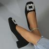 Модные туфли-лодочки Женская обувь 2024 Осень Новые Роскошные Стразы Квадратная Пряжка Свадебная Обувь Невесты Удобные На среднем каблуке Женские туфли-лодочки