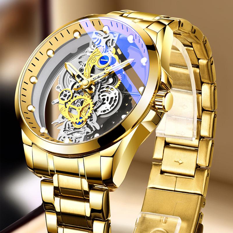 Men's Double-Sided Luminous Automatic Watch - Waterproof & Non-Mechanical