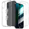 Case for iPhone 16, Transparent Silicone Protection + 2 Tempered Glasses and 2 Rear Camera Protectors