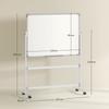 Whiteboard, 120 x 90 cm, Magnetic, Rotatable, Mobile, incl. Marker & Eraser, Metal Frame, White