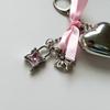 Delicate Heart Bag Pendant Elegant Heart Keyring Stylish Bowknot Pendant Charm Accessory for Bag and Key