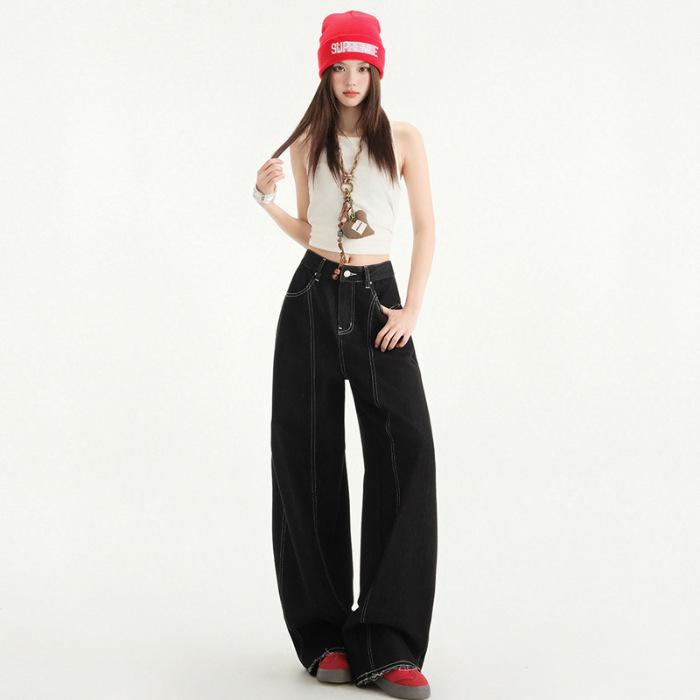 Ретро брюки Scimitar для женщин с высокой талией Свободные широкие джинсы для женщин с узкими джинсами Scimitar для женщин