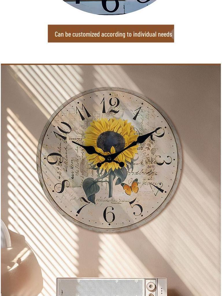 10" Retro Religious Minimalist Wooden Wall Clock MDF Silent Decorative Clock