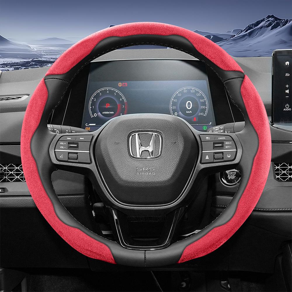 Подходит для Honda Спортивная крышка рулевого колеса из замши с раздельной защелкой для Cr-V Civic Hr-V Zr-V Vezel City Amaze Fit Jazz Accord