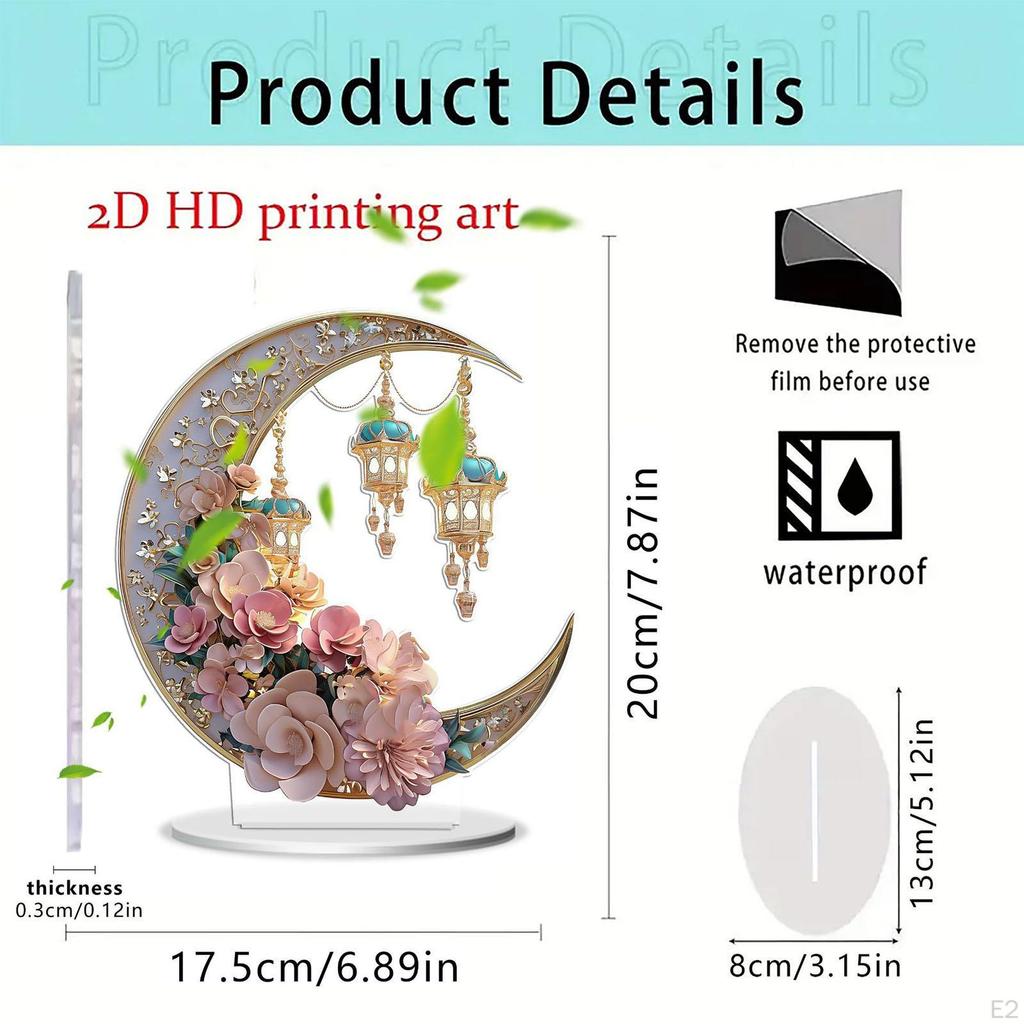 Двумерная плоская акриловая decoration Ramadan, centerpiece для стола, Eid Mubarak, декоративная для праздника